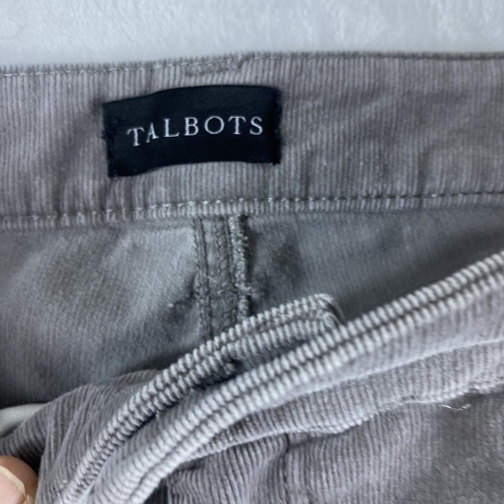 2/$30 Talbots Corduroy Pants Women Sz 12 Gray Straight Leg Pant Cotton - Picture 5 of 14